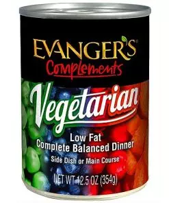 Evanger’s Super Premium Low Fat Vegetarian Dinner for Dogs & Cats, 12 x 12.8 oz cans