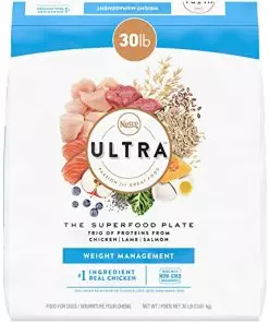 NUTRO ULTRA Adult Weight Management High Protein Natural Dry Dog Food for Weight Control with a Trio of Proteins from Chicken, Lamb and Salmon, 30 lb. Bag