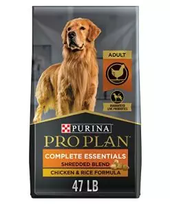 Purina Pro Plan High Protein Dog Food With Probiotics for Dogs, Shredded Blend Chicken & Rice Formula – 47 lb. Bag