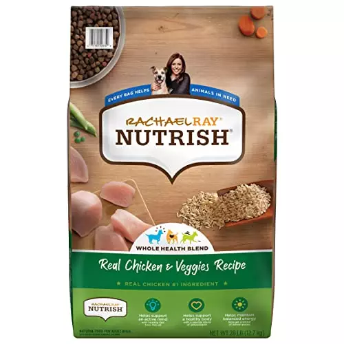 Rachael Ray Nutrish Premium Natural Dry Dog Food, Real Chicken & Veggies Recipe, 28 Pounds (Packaging May Vary)