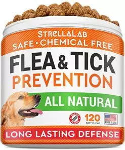 Natural Flea and Tick Prevention Chews for Dogs – Chewable Tablets for Dogs – All Breeds and Ages – Made in USA Flea and Tich Remover Supplement – Bacon – 120 Treats