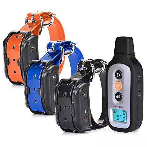 PetSpy XPro 3 Dog Training Shock Collar for 3 Dogs, 1000 Yards, Small to Large Dogs, with Vibration, Electric Shock and Beep, Waterproof, Remote Trainer (Three Dogs)