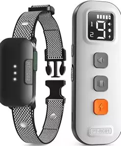 Dog Training Collar with Remote 2000Ft, BUUOC Electric Dog Shock Collar with 3 Safe Training Modes, Beep, Vibration and Shock (White)