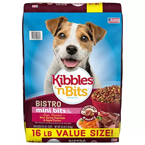 Kibbles ‘n Bits Bistro Mini Bits Small Breed Oven Roasted Beef Flavor Dry Dog Food, 16 Pound Bag