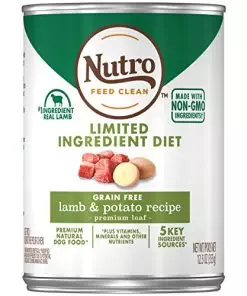 NUTRO Limited Ingredient Diet Adult Canned Soft Wet Dog Food Premium Loaf Lamb & Potato Recipe, (12) 12.5 oz. Cans