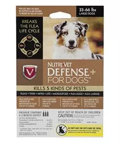 Nutri-Vet Defense Plus Flea & Tick Control for Large Dogs, 33 lb-66 lb, Model: 1030239