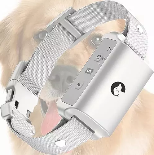 Dog Bark Collar -Anti Automatic Barking Training Shock Collar with 3 Adjustable Sensitivity and 7 Intensity Beep Vibration for Small Medium Large Dogs Grey