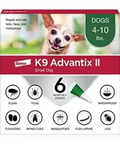 K9 Advantix II Small Dog Vet-Recommended Flea, Tick & Mosquito Treatment & Prevention | Dogs 4-10 lbs. | 6-Mo Supply