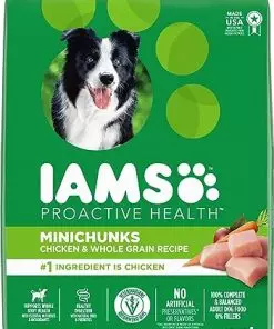 IAMS Adult Minichunks Small Kibble High Protein Dry Dog Food with Real Chicken, 15 lb. Bag