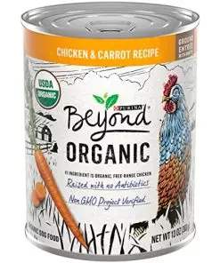 Purina Beyond Organic Wet Dog Food, Organic Chicken & Carrot Adult Recipe Ground Entrée with Broth – (12) 13 oz. Cans