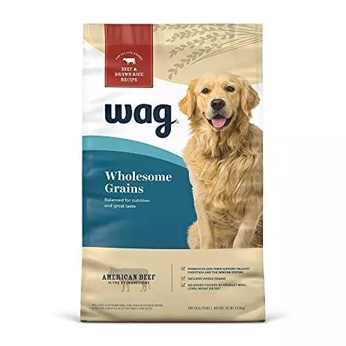 Amazon Brand – Wag Dry Dog Food, Beef and Brown Rice 30 lb Bag