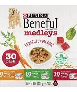 Purina Beneful Wet Dog Food Variety Pack, Medleys Tuscan, Romana & Mediterranean Style – (30) 3 oz. Cans