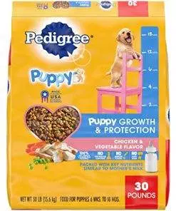 Pedigree Puppy Growth & Protection Dry Dog Food Chicken & Vegetable Flavor, 30 lb. Bag