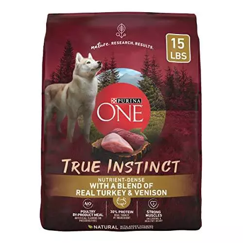 Purina ONE True Instinct With A Blend Of Real Turkey and Venison Dry Dog Food – 15 lb. Bag