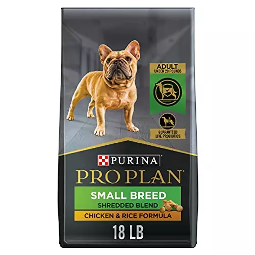 Purina Pro Plan Small Breed Dog Food With Probiotics for Dogs, Shredded Blend Chicken & Rice Formula – 18 lb. Bag