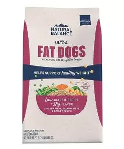 Natural Balance Original Ultra Fat Dogs Chicken Meal, Salmon Meal & Barley Recipe Low Calorie Dry Dog Food, 4 Pounds