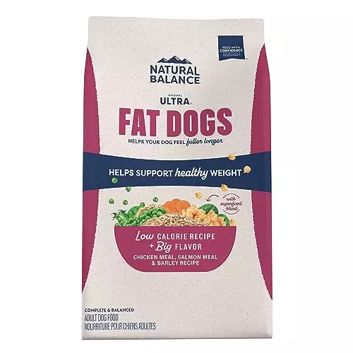 Natural Balance Original Ultra Fat Dogs Chicken Meal, Salmon Meal & Barley Recipe Low Calorie Dry Dog Food, 4 Pounds