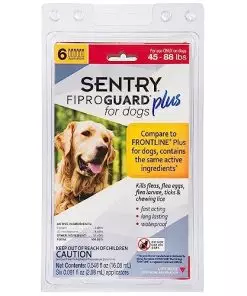 SENTRY Fiproguard Plus for Dogs, Flea and Tick Prevention for Dogs (45-88 Pounds), Includes 6 Month Supply of Topical Flea Treatments