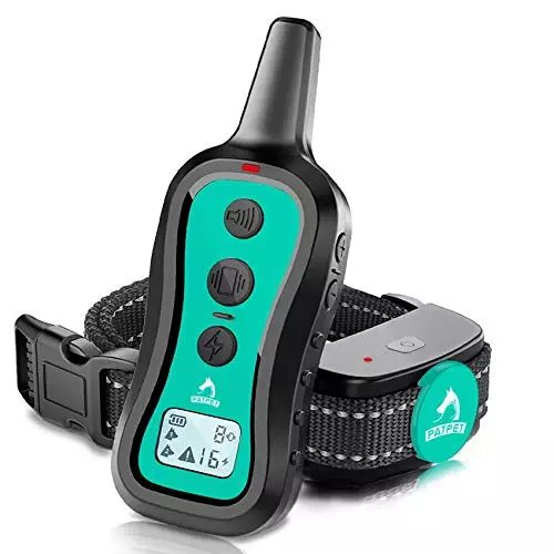 PATPET Dog Training Collar Dog Shock Collar with Remote – 3 Training Modes, Beep, Vibration and Shock, Up to 1000 ft Remote Range, Rainproof for Small Medium Large Dogs