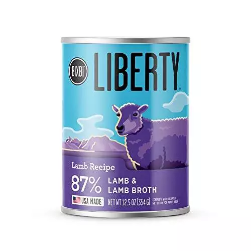 BIXBI Liberty Grain-Free Canned Wet Dog Food, Lamb Recipe, 12.5 oz. Cans (Pack of 12)