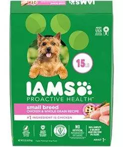 IAMS Small & Toy Breed Adult Dry Dog Food for Small Dogs with Real Chicken, 15 lb. Bag