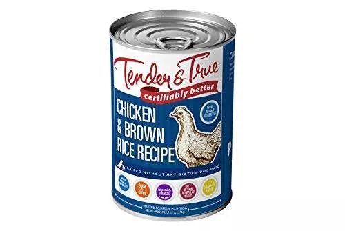 Tender & True Antibiotic-Free Chicken & Brown Rice Recipe Canned Dog Food, 13.2 oz, Case of 12