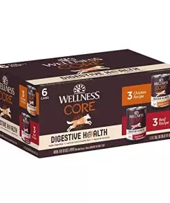 Wellness CORE Digestive Health Chicken & Beef Pate Variety Pack Grain Free Wet Dog Food, 13 Ounce Can (Pack of 6)