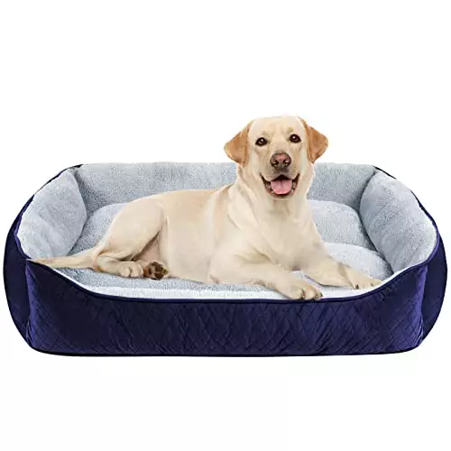 XueMi Dog Bed for Large Dogs, Soft Washable Dog Bed Comfortable Dog Couch Warming Rectangle Pet Bed for Medium Large Dogs with Non-Slip Bottom