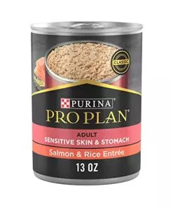 Purina Pro Plan Sensitive Skin and Stomach Dog Food Pate, Sensitive Skin and Stomach Salmon and Rice Entree – (12) 13 oz. Cans