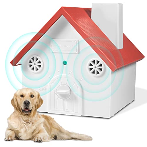 Anti Barking Device,Dog Training & Behavior Aids and Dog Bark Control Device of 50ft Range,Dog Barking Deterrent with 3 Levels,Outdoor Dog Barking Control Device with Waterproof Bark Box (Brick Red)