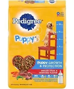 Pedigree Puppy Growth & Protection Dry Dog Food Grilled Steak & Vegetable Flavor, 14 lb. Bag