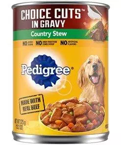 PEDIGREE CHOICE CUTS IN GRAVY Adult Canned Soft Wet Dog Food, Country Stew, 13.2 oz. Cans (Pack of 12)