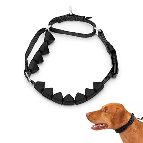 PetSafe Soft Point Training Collar – Helps Stop Pulling – Safer Than Prong or Choke Collars – Teaches Better Leash Manners – No Pull Training Collar with Rubber Points for Dogs – Medium, Black