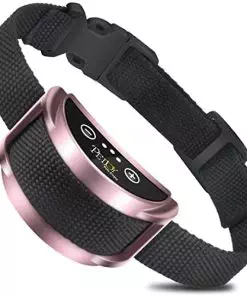 PetJoy Bark Collar for Large Dog, Rechargeable Barking Collar w/5 Adjustable Sensitivity and 7 Progressive Levels Using Beep & Shock.(Pink)