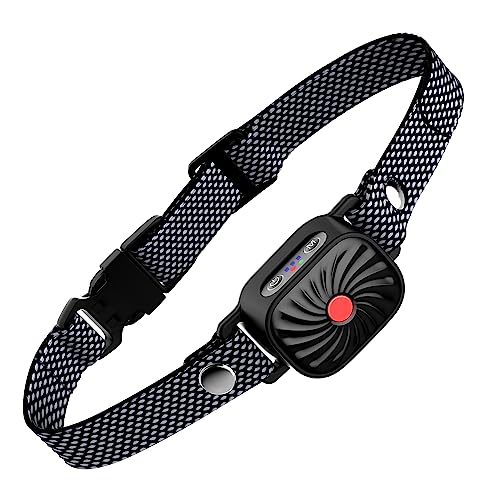 Bark Collar for Small/Medium Dogs, No Shock Anti Bark Collar, Rechargeable Anti Barking Collar w/2 Vibration & Beep Modes, Waterproof Shockless Smart Dog Stop Barking Control Device (Black)