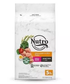 NUTRO NATURAL CHOICE Small Breed Adult Dry Dog Food, Chicken & Brown Rice Recipe Dog Kibble, 5 lb. Bag