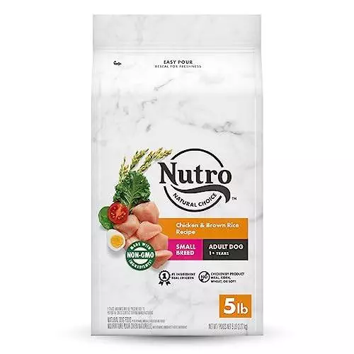 NUTRO NATURAL CHOICE Small Breed Adult Dry Dog Food, Chicken & Brown Rice Recipe Dog Kibble, 5 lb. Bag