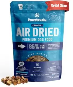 Pawstruck All Natural Air Dried Dog Food w/Real Fish – Grain Free, Made in USA, Non-GMO & Vet Recommended – High Protein Limited Ingredient Full-Feed – for All Breeds & Ages – 2.5oz Trial Bag