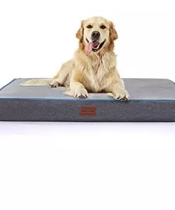 SunStyle Home Waterproof Dog Bed for Dogs & Cats Up to 50lbs Medium Dog Bed with Orthopedic Egg Crate Foam & Removable Washable Cover Grey Mattress Pet Mat Bed