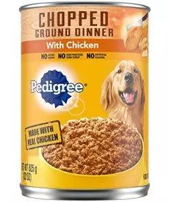 PEDIGREE CHOPPED GROUND DINNER Adult Canned Soft Wet Dog Food with Chicken, 22 oz. Cans (Pack of 12)