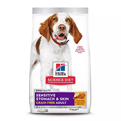 Hill’s Science Diet, Grain Free Dry Dog Food, Adult, Sensitive Stomach & Skin, Chicken & Potato Recipe, 24 lb. Bag