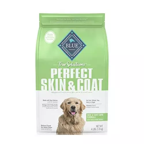 Blue Buffalo True Solutions Perfect Skin & Coat Natural Adult Dry Dog Food, Salmon 4-lb