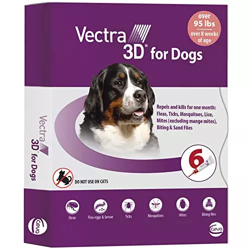 Vectra 3D for Dogs Flea, Tick & Mosquito Treatment & Prevention for Extra Large Dogs (over 95 lbs) , 6 month supply