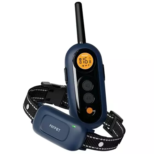 PATPET Dog Training Collar – 2000Ft Waterproof Shock Collar for Small Medium Dogs (10-100Ibs), Rechargeable Training Collar with 3 Safe Training Modes