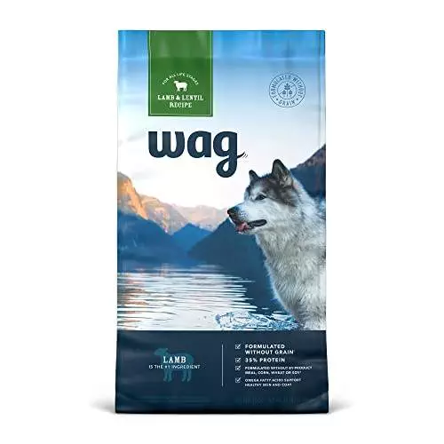 Amazon Brand – Wag Dry Dog Food Lamb & Lentil Recipe, 24 lb. Bag