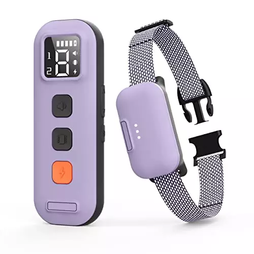 Dog Training Collar with Remote 2000Ft, BUUOC Electric Dog Shock Collar with 3 Safe Training Modes, Beep, Vibration and Shock (Purple)