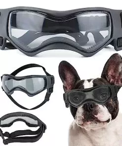 Dog Goggles for Medium Dogs, Dog Sunglasses Medium Breed, Dog Glasses UV Protection Wind Protection Dust Protection with Adjustable Strap for Medium Breed (Medium Black)