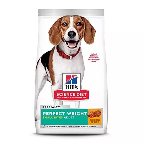 Hill’s Science Diet Adult Perfect Weight Small Bites Dry Dog Food, Chicken Recipe, 25 lb. Bag