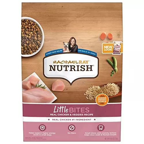 Rachael Ray Nutrish Little Bites Dry Dog Food, Chicken & Veggies Recipe for Small Breeds, 6 Pounds