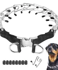 Mayerzon Dog Prong Training Collar, Stainless Steel Choke Pinch Dog Collar with Comfort Tips (Collar) (X-Large,4mm,23.6-lnch,18-22″ Neck, Black)